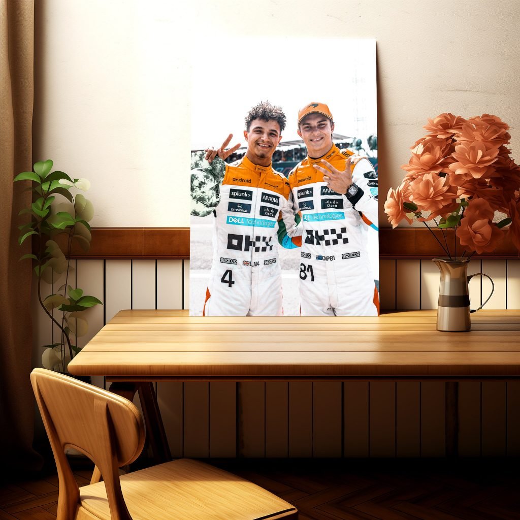 Lando Norris and Oscar Piastri poster, Mclaren rising stars F1 print, Formula 1 Canvas Wall art - Image 7