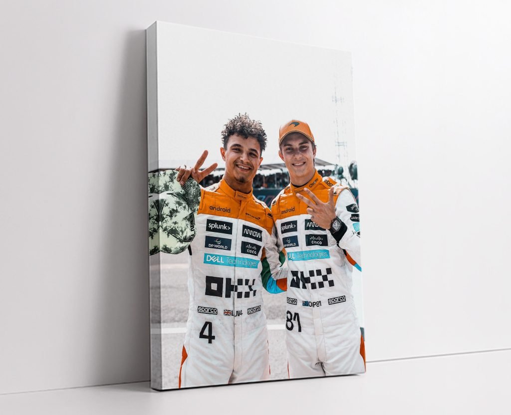 Lando Norris and Oscar Piastri poster, Mclaren rising stars F1 print, Formula 1 Canvas Wall art - Image 9