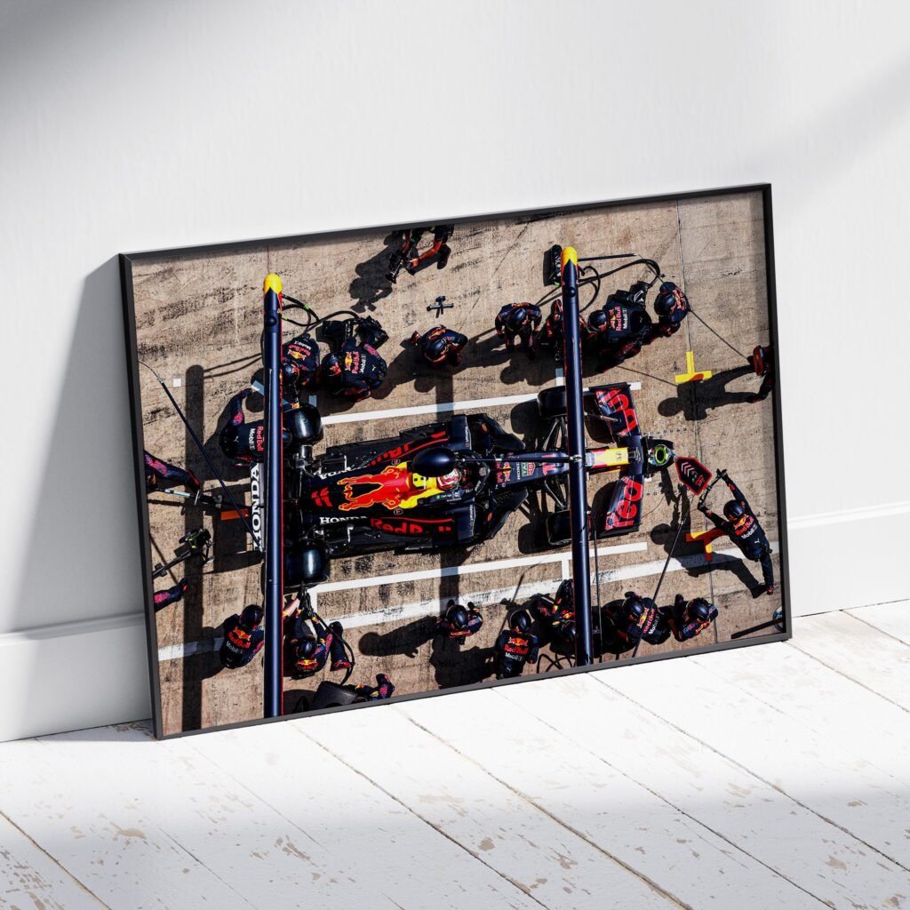 Checo Sergio Perez poster, Red Bull Racing Formula 1 Pit Stop print, F1 canvas wall art - Image 7