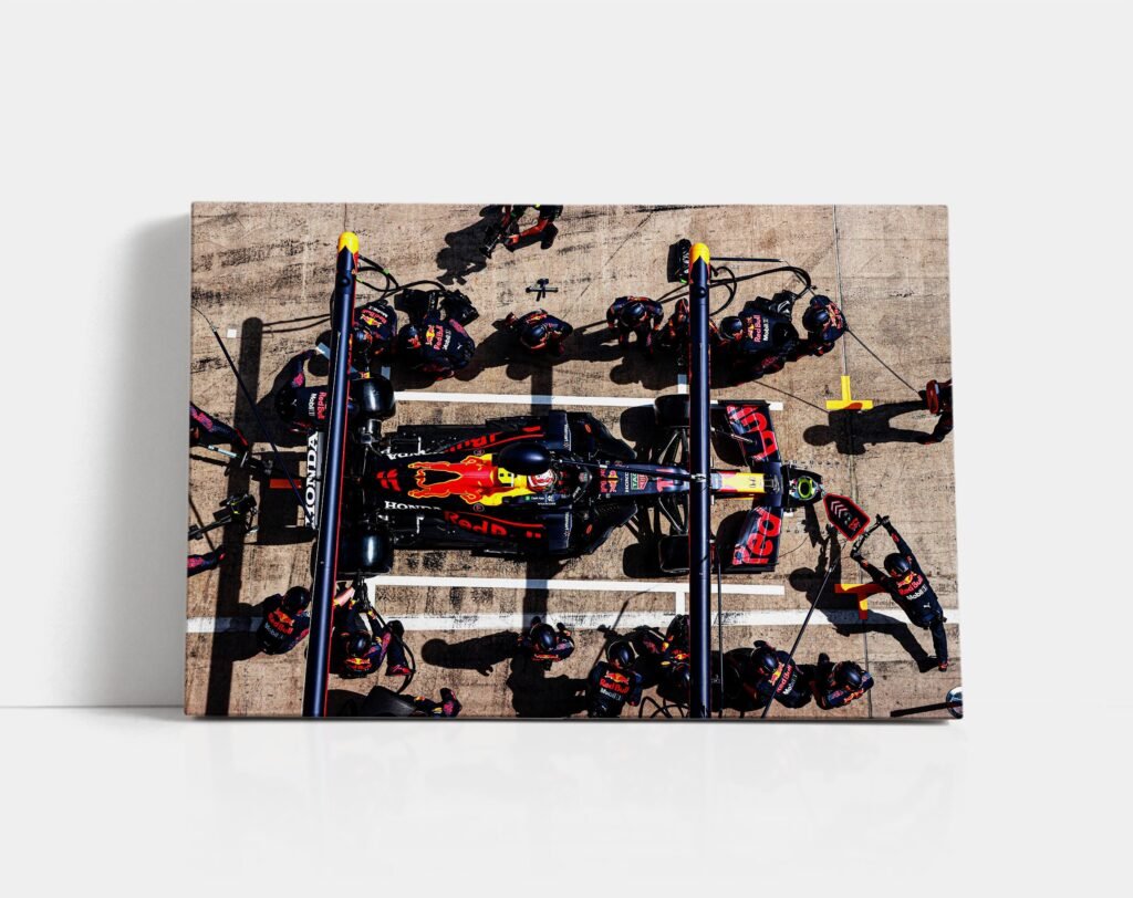 Checo Sergio Perez poster, Red Bull Racing Formula 1 Pit Stop print, F1 canvas wall art - Image 8