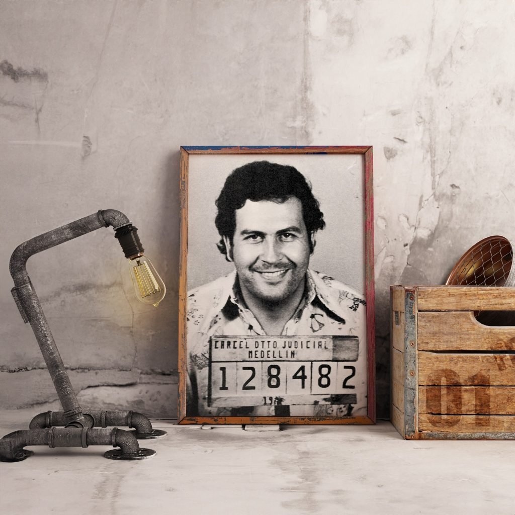 Pablo Escobar Mugshot Poster, Narcos Black And White police mugshot Canvas Wall Art print, Home decor - Image 8