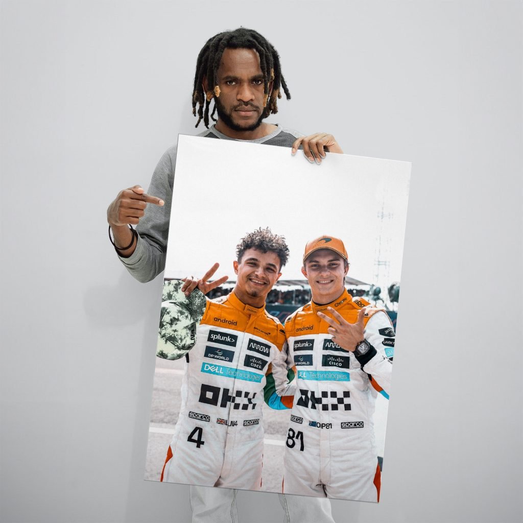 Lando Norris and Oscar Piastri poster, Mclaren rising stars F1 print, Formula 1 Canvas Wall art - Image 6