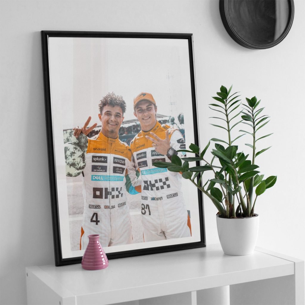 Lando Norris and Oscar Piastri poster, Mclaren rising stars F1 print, Formula 1 Canvas Wall art - Image 8