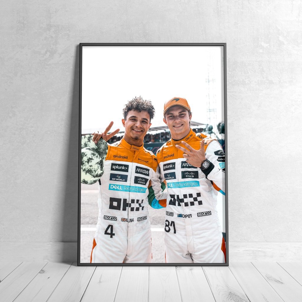 Lando Norris and Oscar Piastri poster, Mclaren rising stars F1 print, Formula 1 Canvas Wall art - Image 10