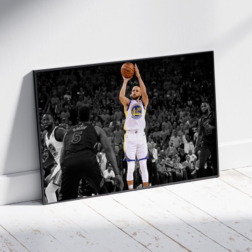 Steph Curry poster, NBA Basketball Golden State Warriors canvas wall art print, Gift idea for him - Image 6