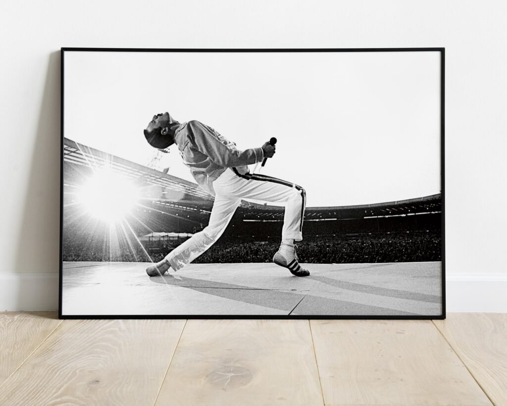 Freddie Mercury Poster, Queen Live Aid poster, Rock Music Canvas Wall Art print, Bohemian Rhapsody - Image 4