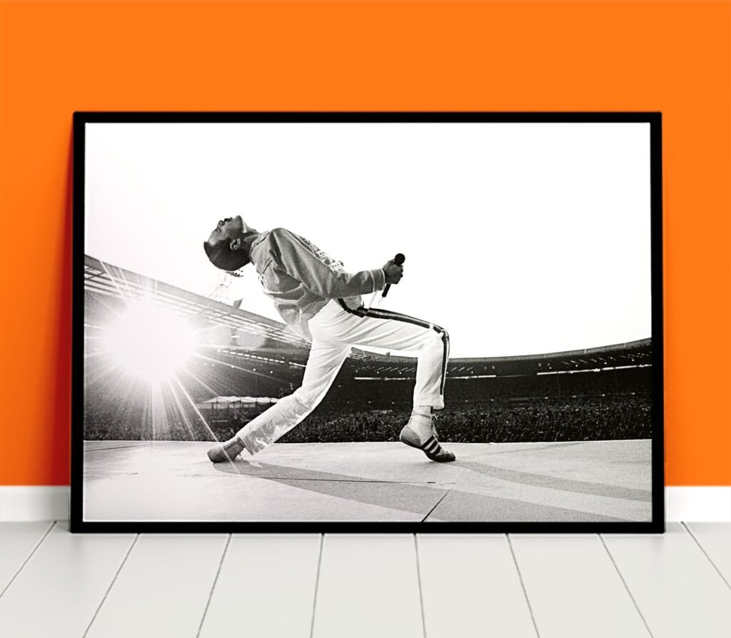 Freddie Mercury Poster, Queen Live Aid poster, Rock Music Canvas Wall Art print, Bohemian Rhapsody - Image 5
