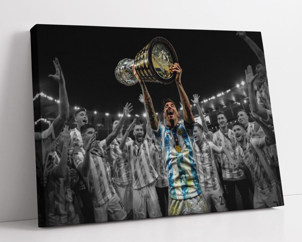 Lionel Messi poster, Argentina 2022 Football World Cup champion Canvas Wall Art print, Soccer Sports poster - Image 4