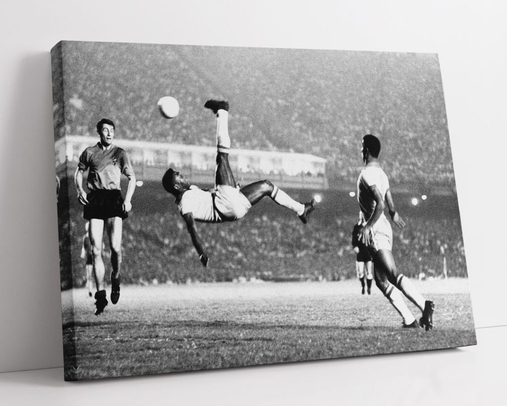 Pele Bicycle kick Poster, Brazil Football star Canvas Wall art print, Soccer Sports poster - Image 3