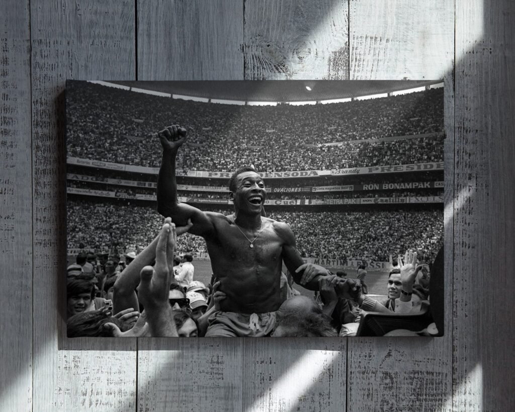 Pele poster, Brazil Football star World Cup celebration Canvas Wall art print, Soccer Sports poster - Image 3