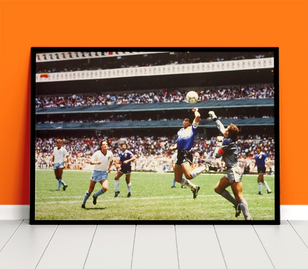 Diego Maradona god's hand poster print, Argentina Football star World Cup Canvas Wall art print, Soccer Sports poster - Image 6