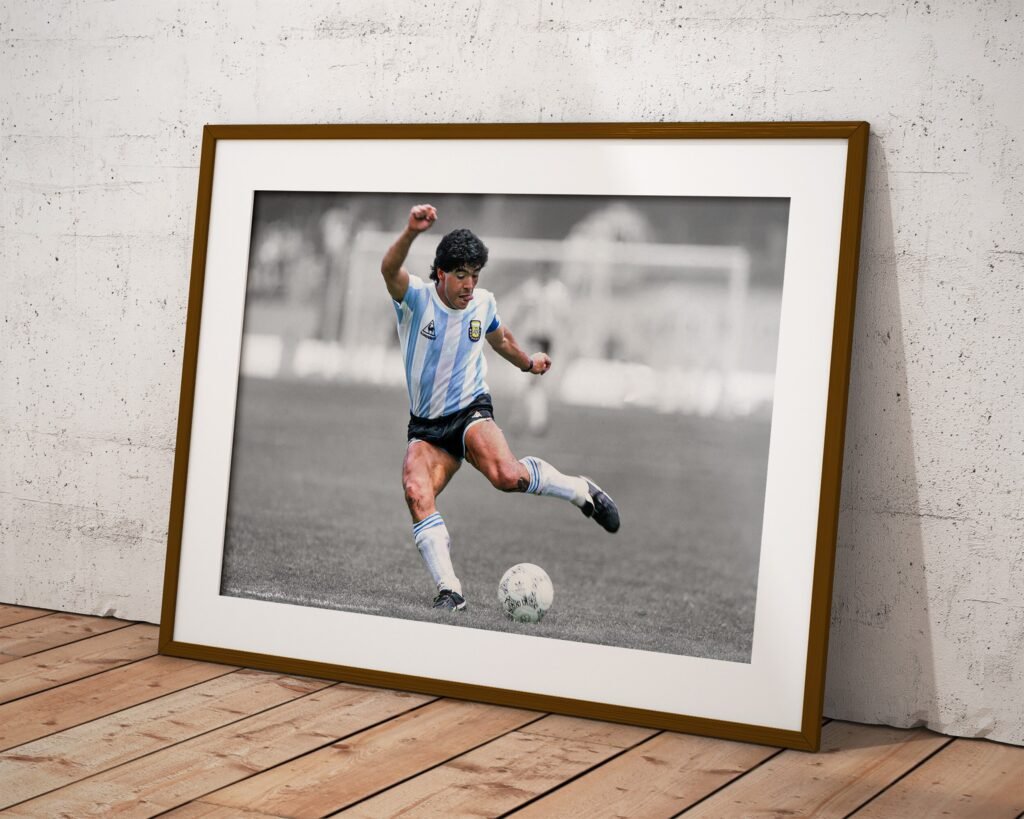 Diego Maradona goal poster print, Argentina Football star World Cup Canvas Wall art print, Soccer Sports poster - Image 4