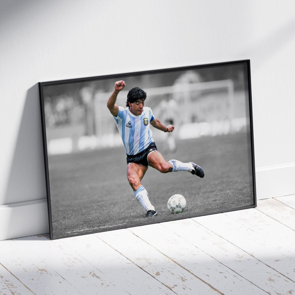 Diego Maradona goal poster print, Argentina Football star World Cup Canvas Wall art print, Soccer Sports poster - Image 5