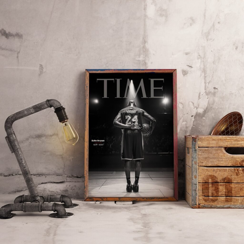 Kobe Bryant Time Magazine cover Poster print, NBA Lakers Canvas Wall Art, Mamba mentality basketball Home decor - Image 8