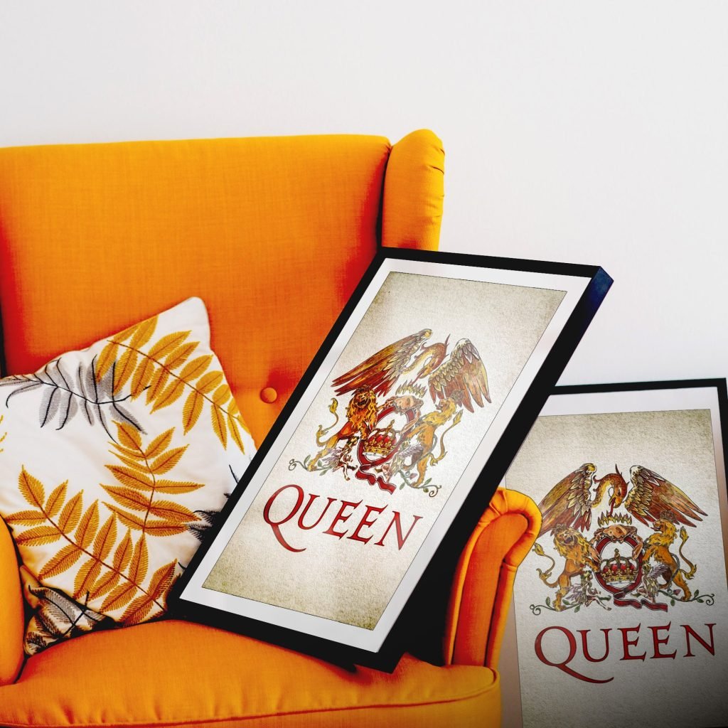 Queen Logo poster, Freddie Mercury poster, Queen Band Music Canvas wall art print, Bohemian Rhapsody - Image 4