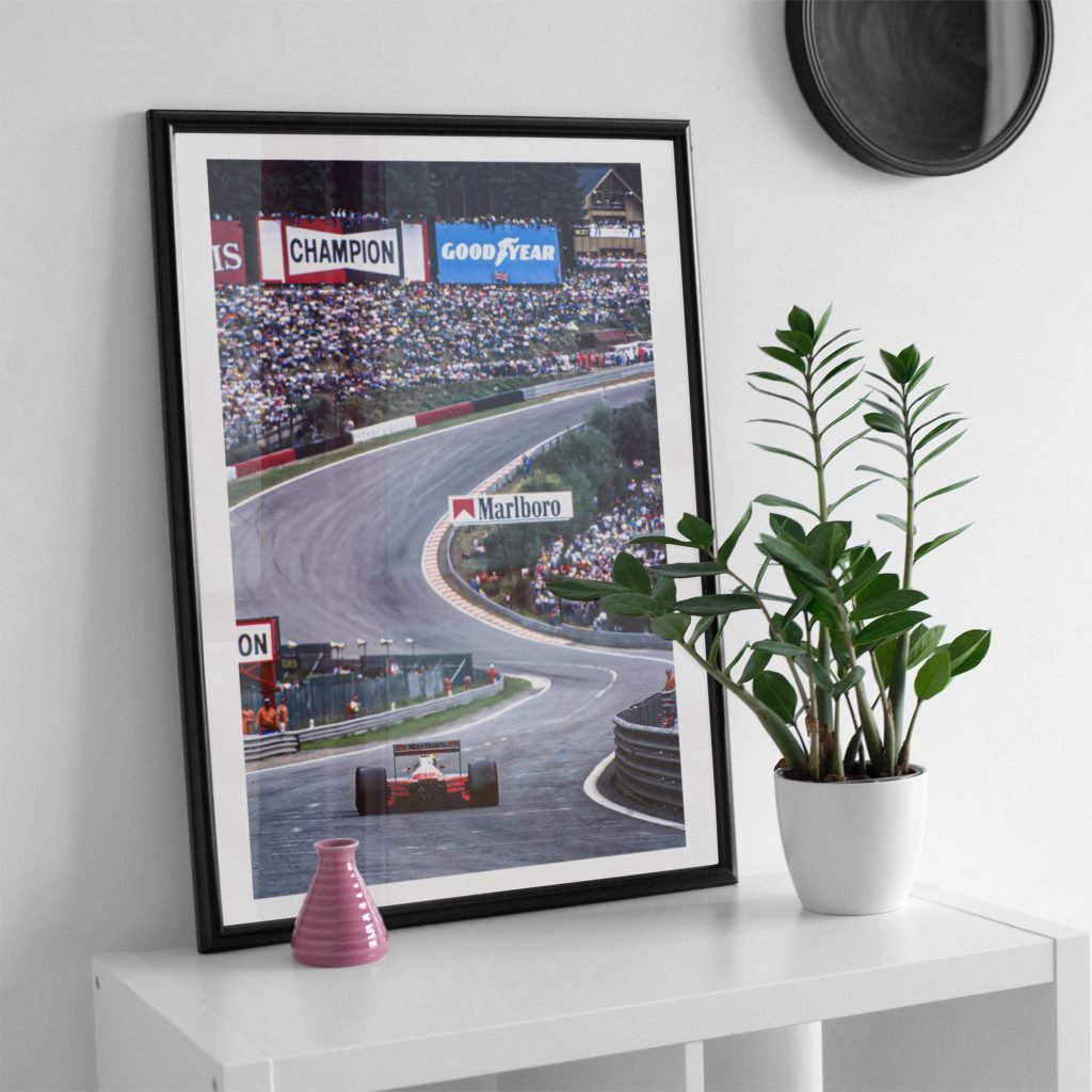 Ayrton Senna Belgium Spa Formula 1 GP poster Print, Mclaren F1 Canvas Wall Art, Motorsport gift idea - Image 3