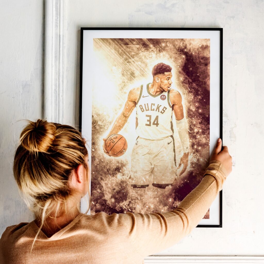 Giannis Antetokounmpo Poster, Greek Freak print, NBA Milwaukee Bucks Canvas Wall Art, Basketball poster - Image 8