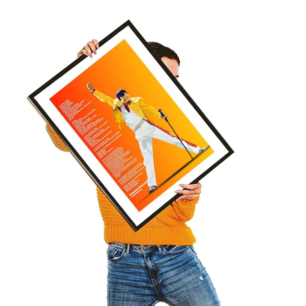 Bohemian Rhapsody Lyrics poster, Queen Freddie Mercury Music Canvas wall art print, Music fans Home decor - Image 5