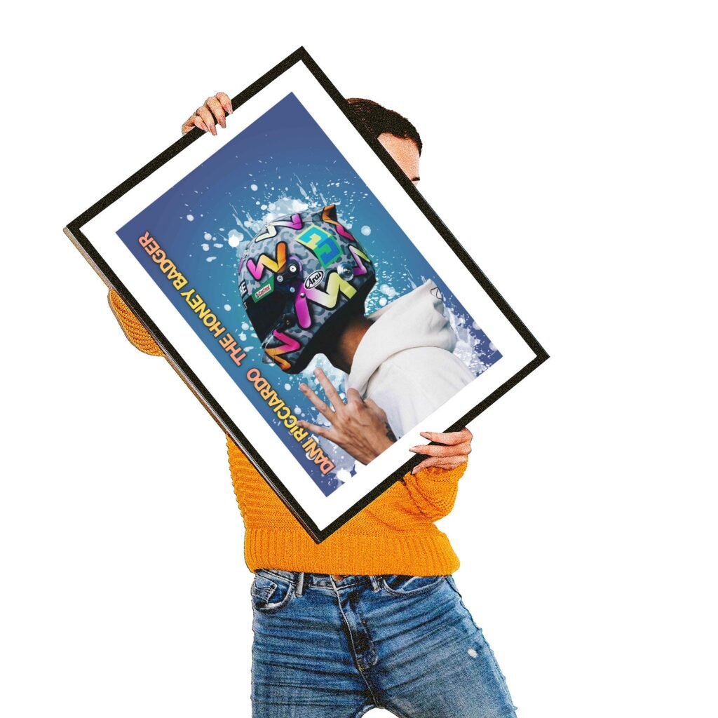 Daniel Ricciardo Renault Helmet Poster print - Formula 1 Canvas Wall Art - Gift Idea for F1 fans - Image 4