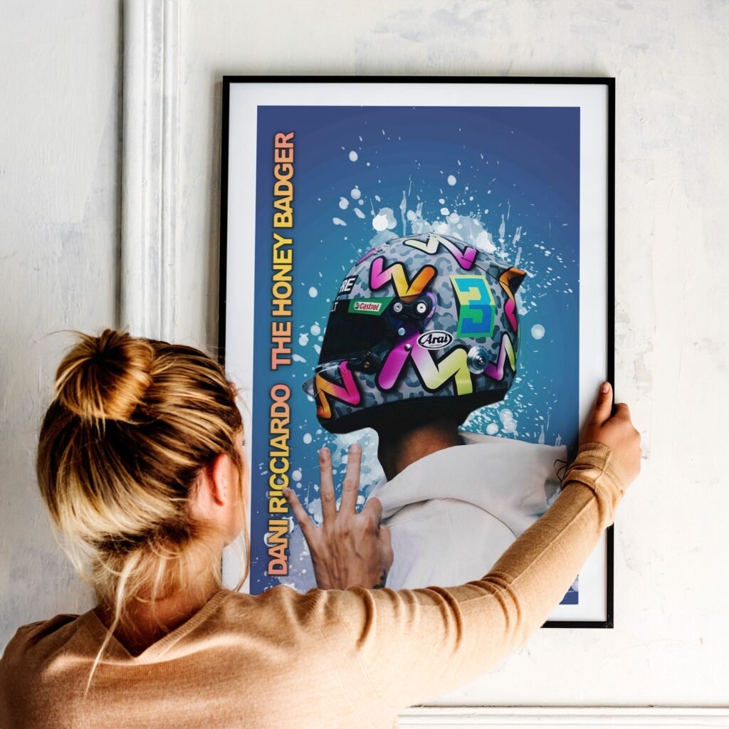 Daniel Ricciardo Renault Helmet Poster print - Formula 1 Canvas Wall Art - Gift Idea for F1 fans - Image 7