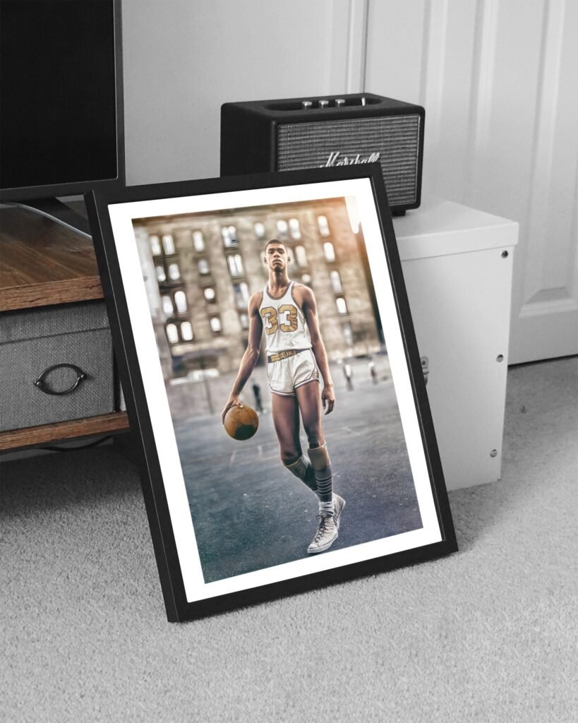 Kareem Abdul-Jabbar Young poster, Legendary NBA Canvas wall art, Basketball NBA print, Iconic sports poster - Image 3
