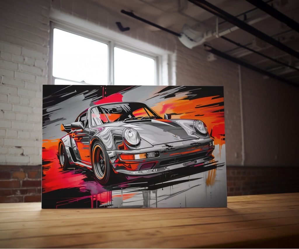 Porsche 911 Canvas Wall Art print  - Racing Car Artwork for Living Room, Man Cave or Boys Room - Image 4