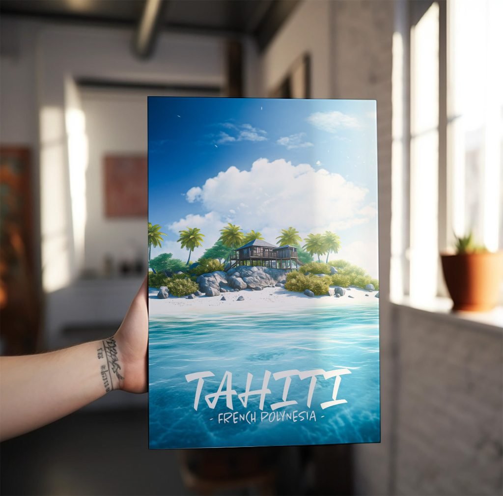 Tahiti French Polynesia Canvas Wall Art print  - Tropical Paradise Canvas Wall Artwork - Perfect Home Decor for Living Room - Image 3