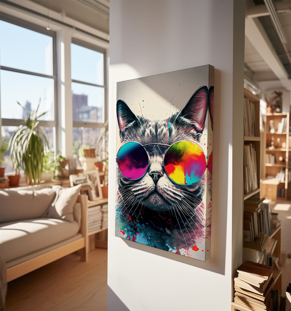 Swag Cat Canvas Wall Art print  - Funny Artwork for Cat Lovers, Amazing Wall artwork gift idea - Image 3