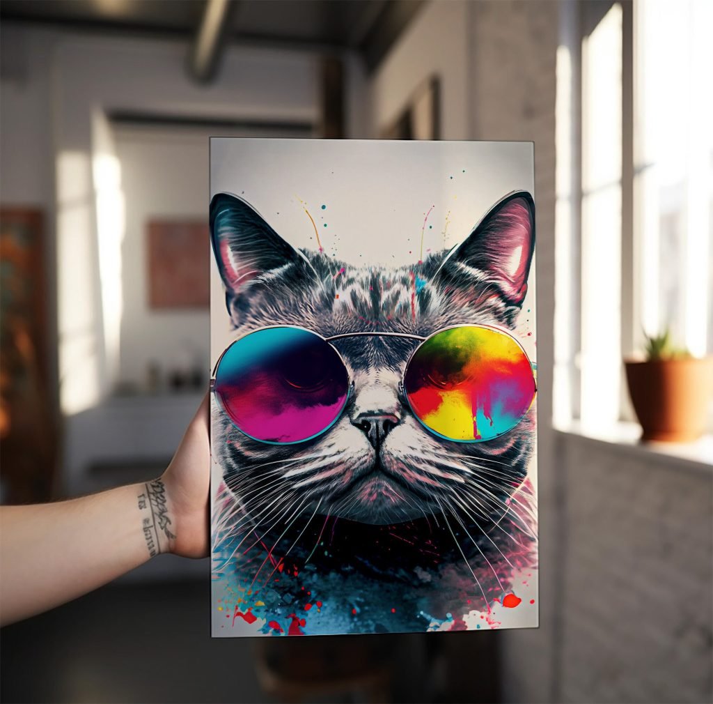 Swag Cat Canvas Wall Art print  - Funny Artwork for Cat Lovers, Amazing Wall artwork gift idea - Image 4