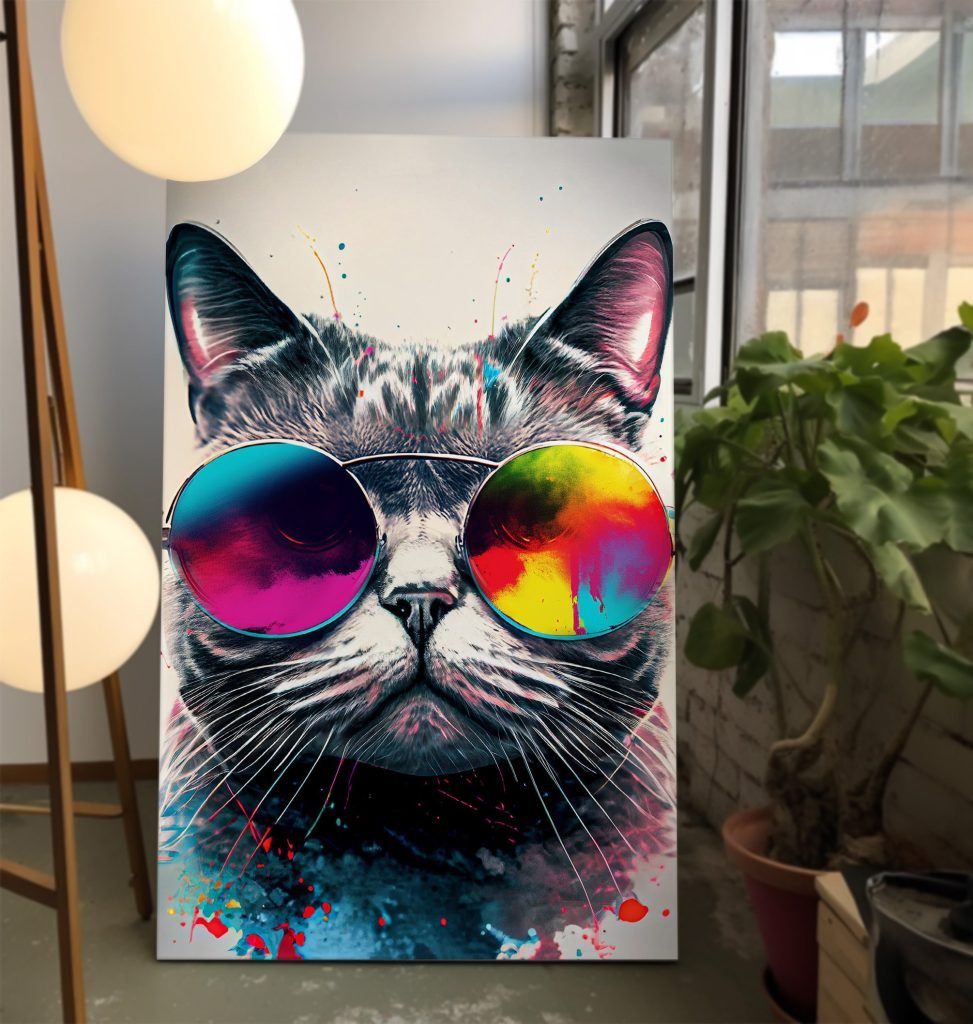 Swag Cat Canvas Wall Art print  - Funny Artwork for Cat Lovers, Amazing Wall artwork gift idea - Image 8