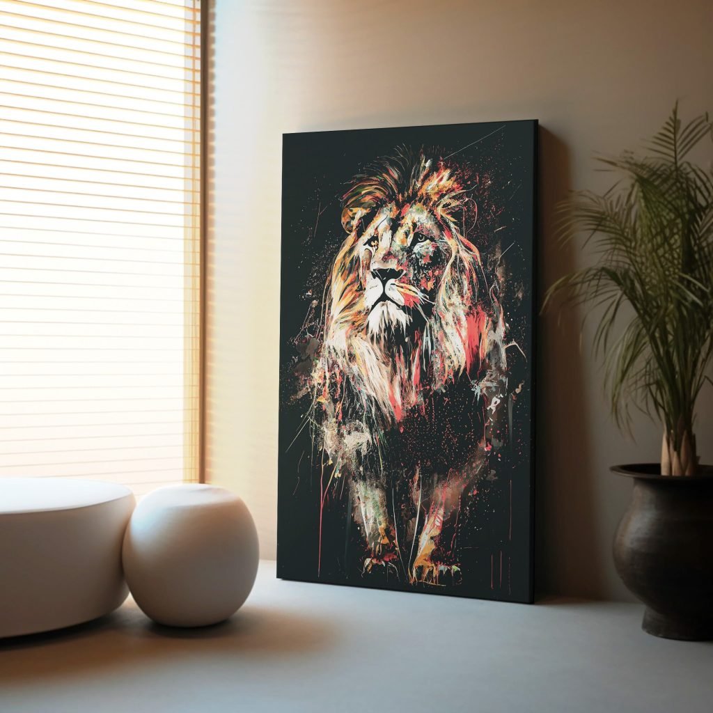 Lion Canvas Wall Art print - Animal Wall Artwork for Living Room or Bedroom - Colorful Leo Design - Image 6