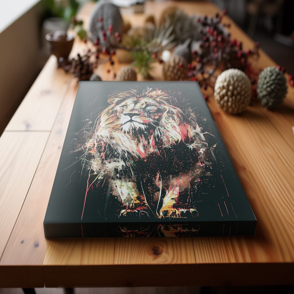 Lion Canvas Wall Art print - Animal Wall Artwork for Living Room or Bedroom - Colorful Leo Design - Image 8
