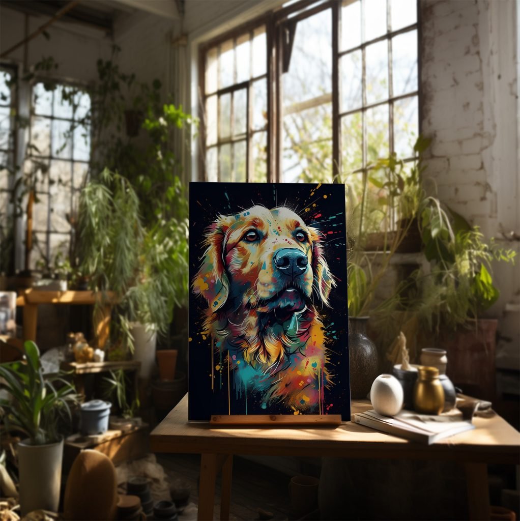 Painting of Golden Retriever Canvas Wall Art print, Dogs Canvas for Nursery or Living Room, Boys or Girls kids room - Image 4