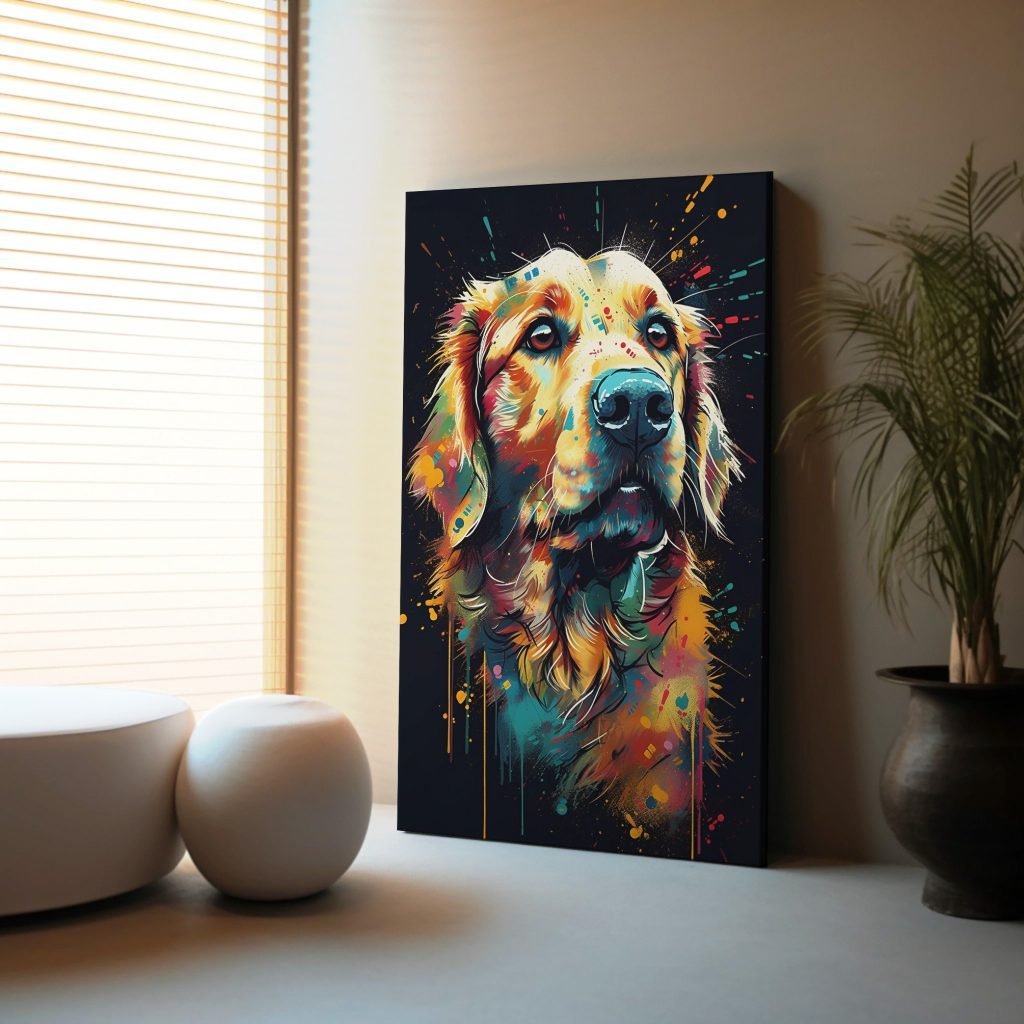 Painting of Golden Retriever Canvas Wall Art print, Dogs Canvas for Nursery or Living Room, Boys or Girls kids room - Image 5