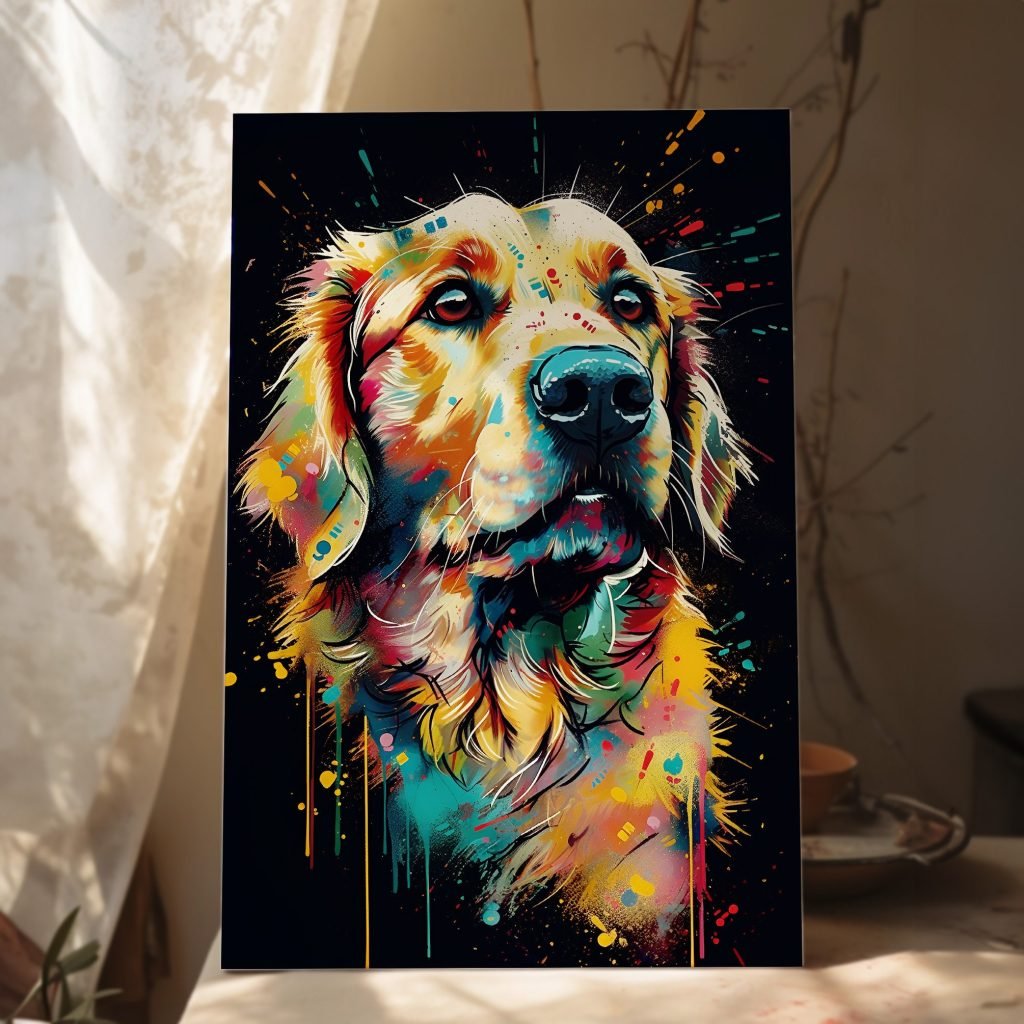Painting of Golden Retriever Canvas Wall Art print, Dogs Canvas for Nursery or Living Room, Boys or Girls kids room - Image 6