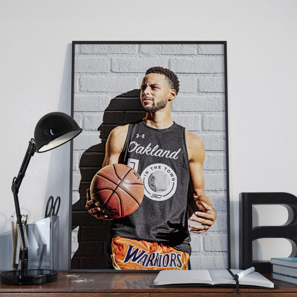Steph Curry poster, Golden State Warriors NBA canvas wall art, Basketball poster print, iconic sports poster - Image 7