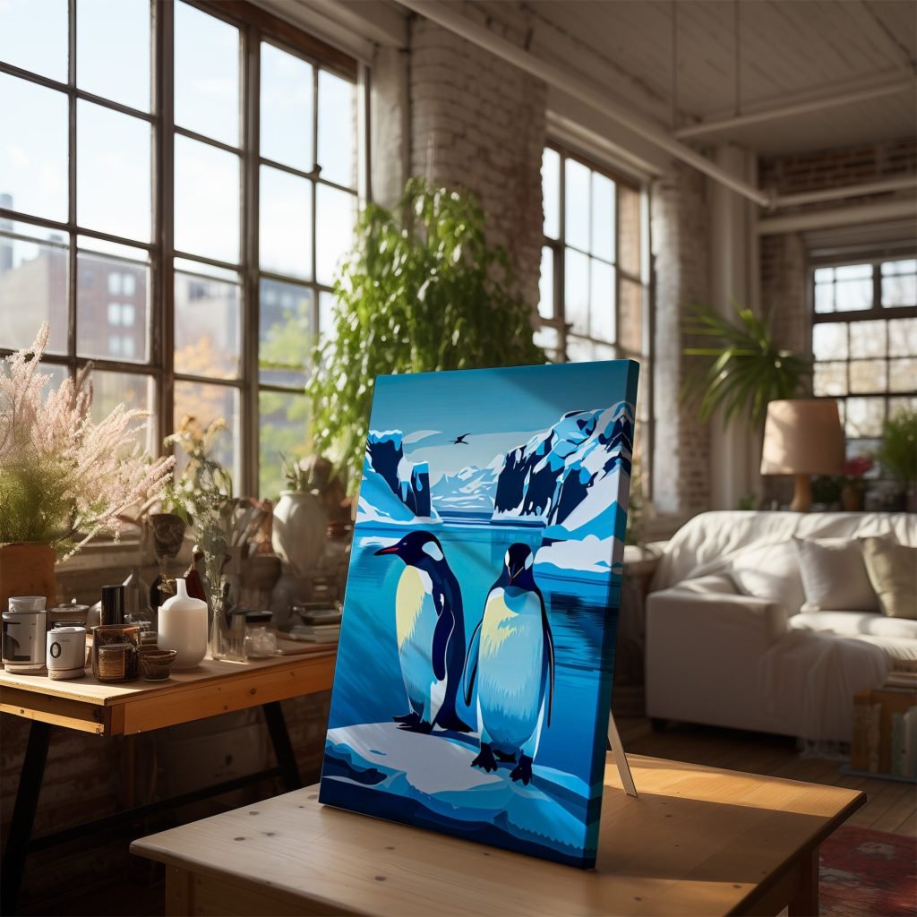 Cute Antarctica Penguins Canvas Wall Art print - Great Gift Idea f Penguin and Travel Lovers - Image 6