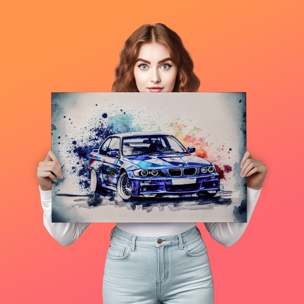 BMW e30 Canvas Wall Art print  - Auto Canvas Artwork for Living Room or Man Cave - E46 Racing Car Home Decor - Image 4