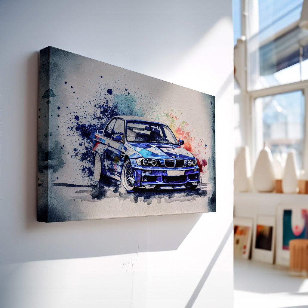 BMW e30 Canvas Wall Art print  - Auto Canvas Artwork for Living Room or Man Cave - E46 Racing Car Home Decor - Image 5