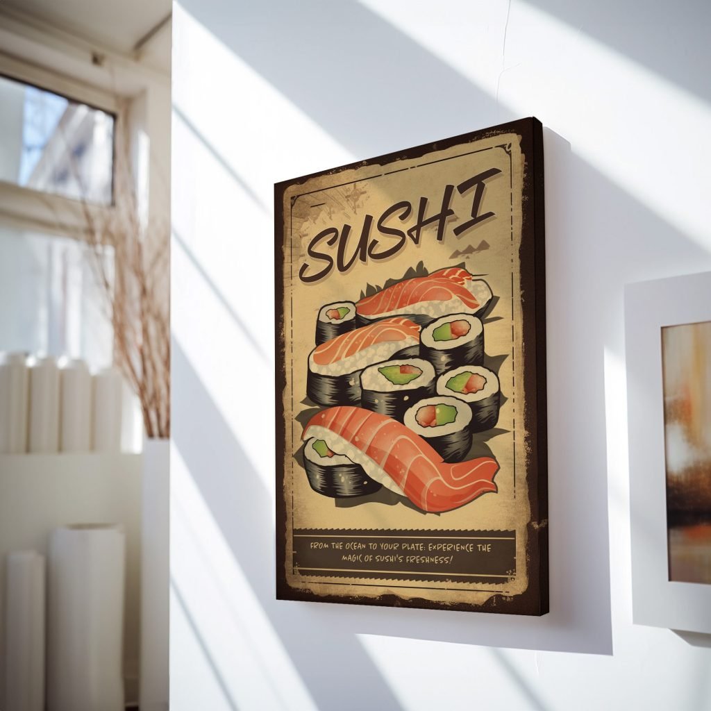 Japanese Sushi Kitchen Canvas Wall Art print - Vintage Food Decor for food Lovers - Image 7