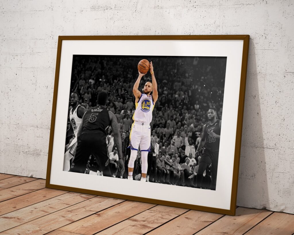 Steph Curry poster, NBA Basketball Golden State Warriors canvas wall art print, Gift idea for him - Image 4