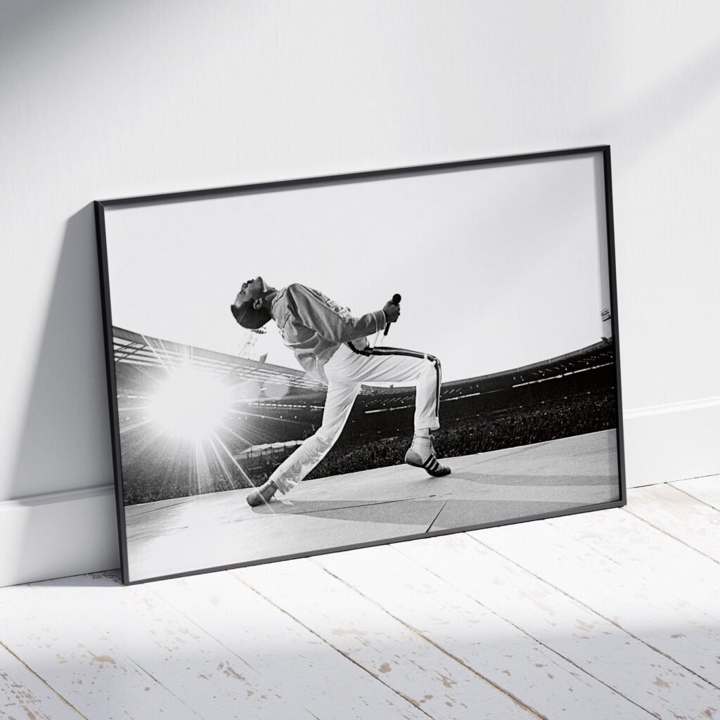 Freddie Mercury Poster, Queen Live Aid poster, Rock Music Canvas Wall Art print, Bohemian Rhapsody - Image 3