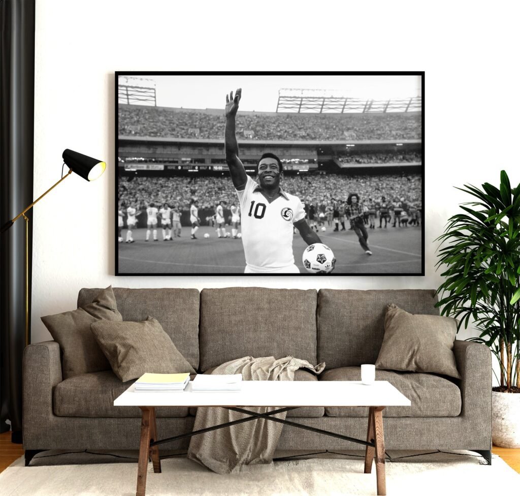 Pele poster, Brazil Football star World Cup celebration Canvas Wall art print, Soccer Sports poster - Image 3