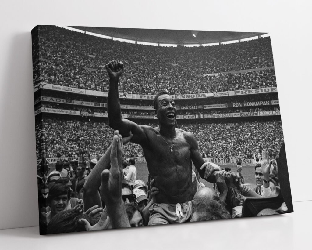 Pele poster, Brazil Football star World Cup celebration Canvas Wall art print, Soccer Sports poster - Image 4