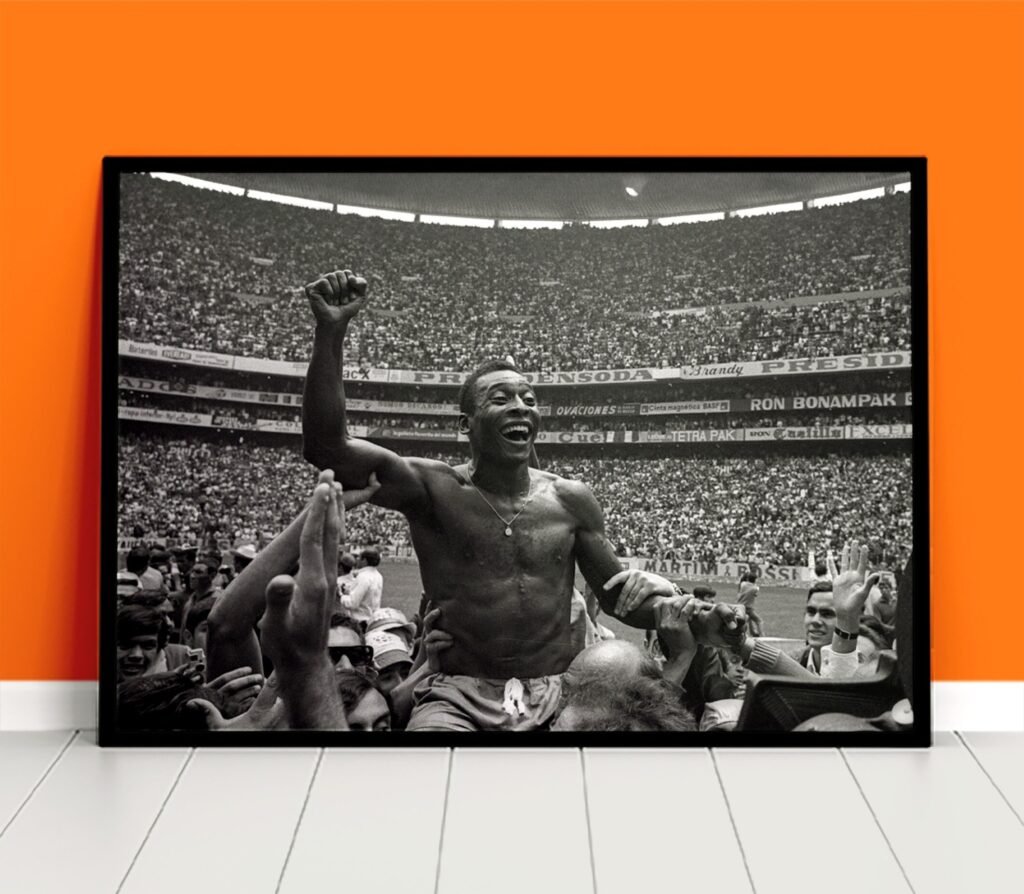 Pele poster, Brazil Football star World Cup celebration Canvas Wall art print, Soccer Sports poster - Image 7