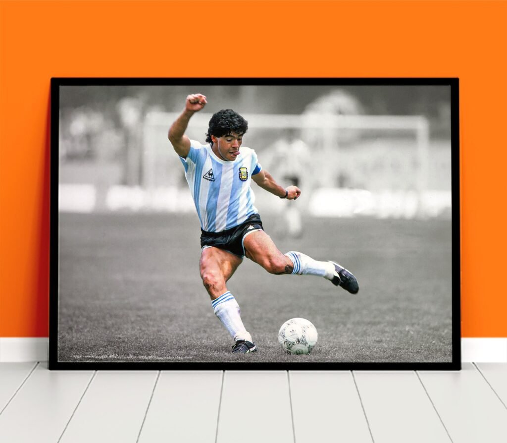 Diego Maradona goal poster print, Argentina Football star World Cup Canvas Wall art print, Soccer Sports poster - Image 6