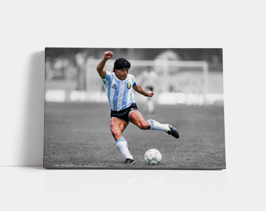Diego Maradona goal poster print, Argentina Football star World Cup Canvas Wall art print, Soccer Sports poster - Image 7