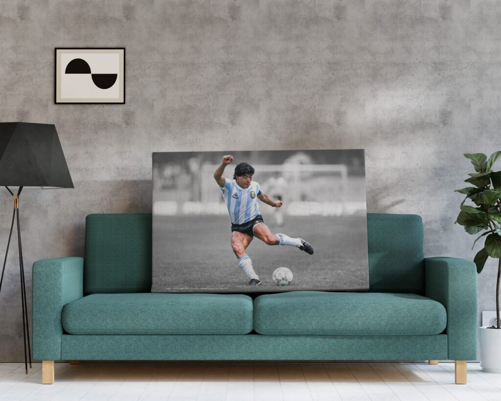 Diego Maradona goal poster print, Argentina Football star World Cup Canvas Wall art print, Soccer Sports poster - Image 8