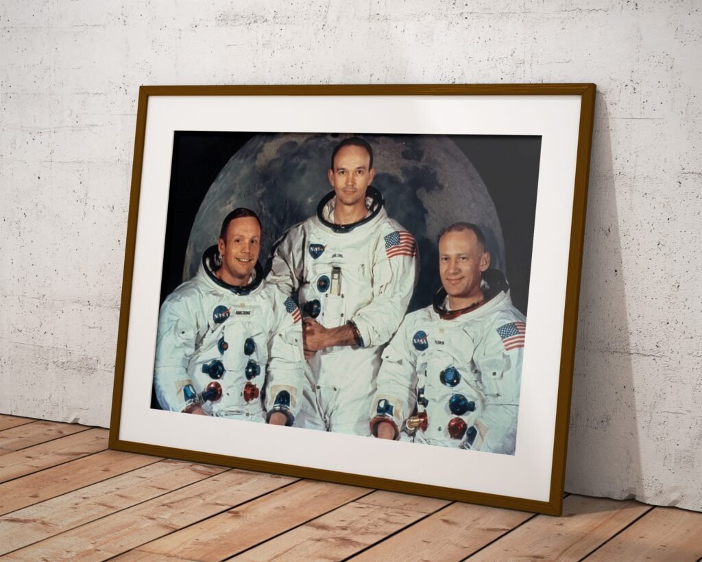 Neil Armstrong, Edwin Aldrin, Michael Collins Apollo 11 moon mission poster print, Apollo 11 Moon landing Canvas Wall art print - Image 5