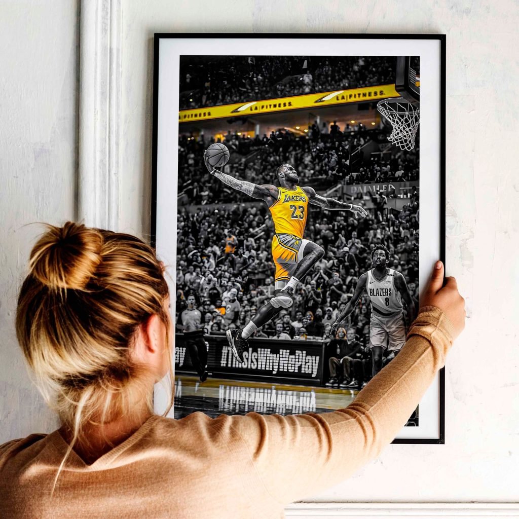 Lebron James poster, NBA Los Angeles Lakers Dunk Poster digital download - Image 5